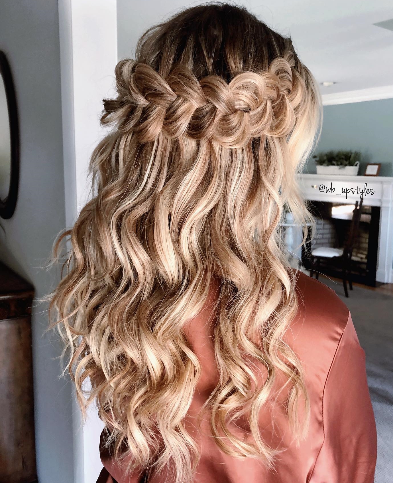 Long Blonde Waterfall Braid