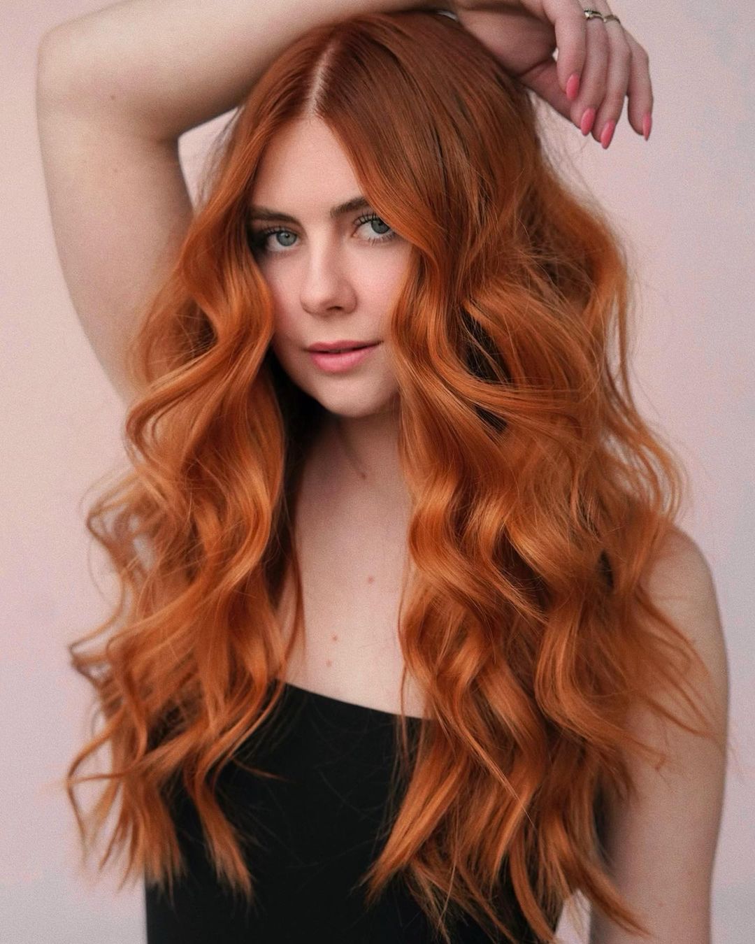 Dark Strawberry Blonde Color on Long Straight Hair