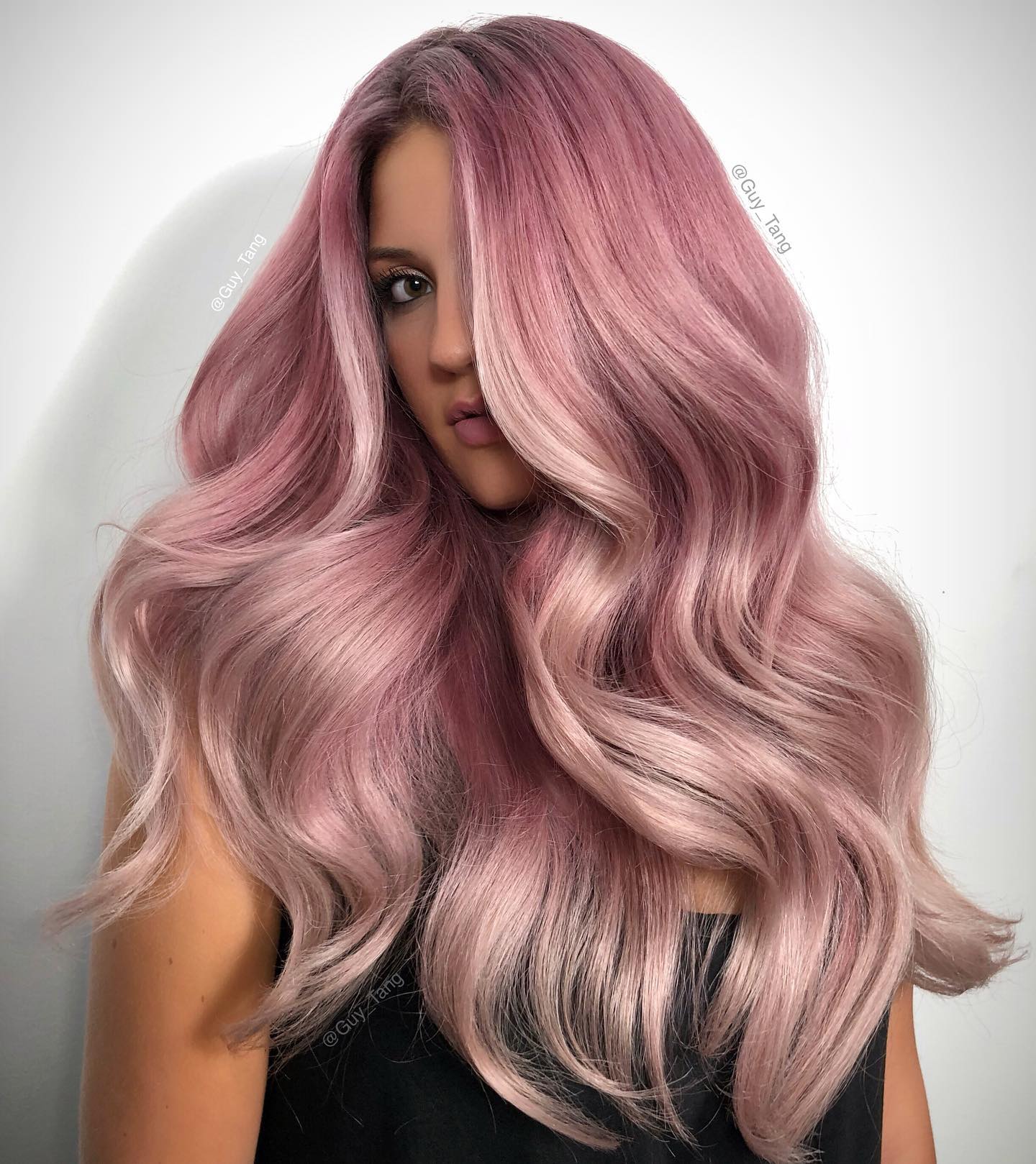 Long Thick Blonde Rose Gold Hair