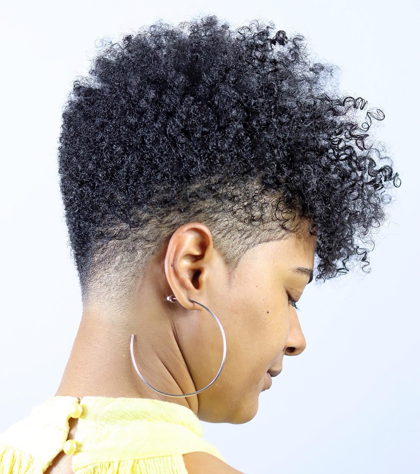 Short Curly Pixie Cut on Dark Hair