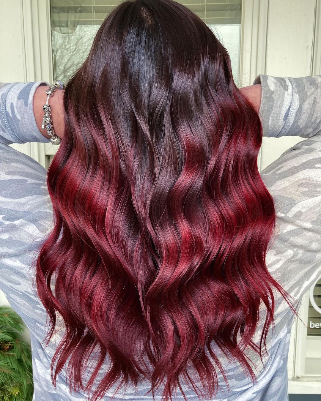 natural red hair with black tips