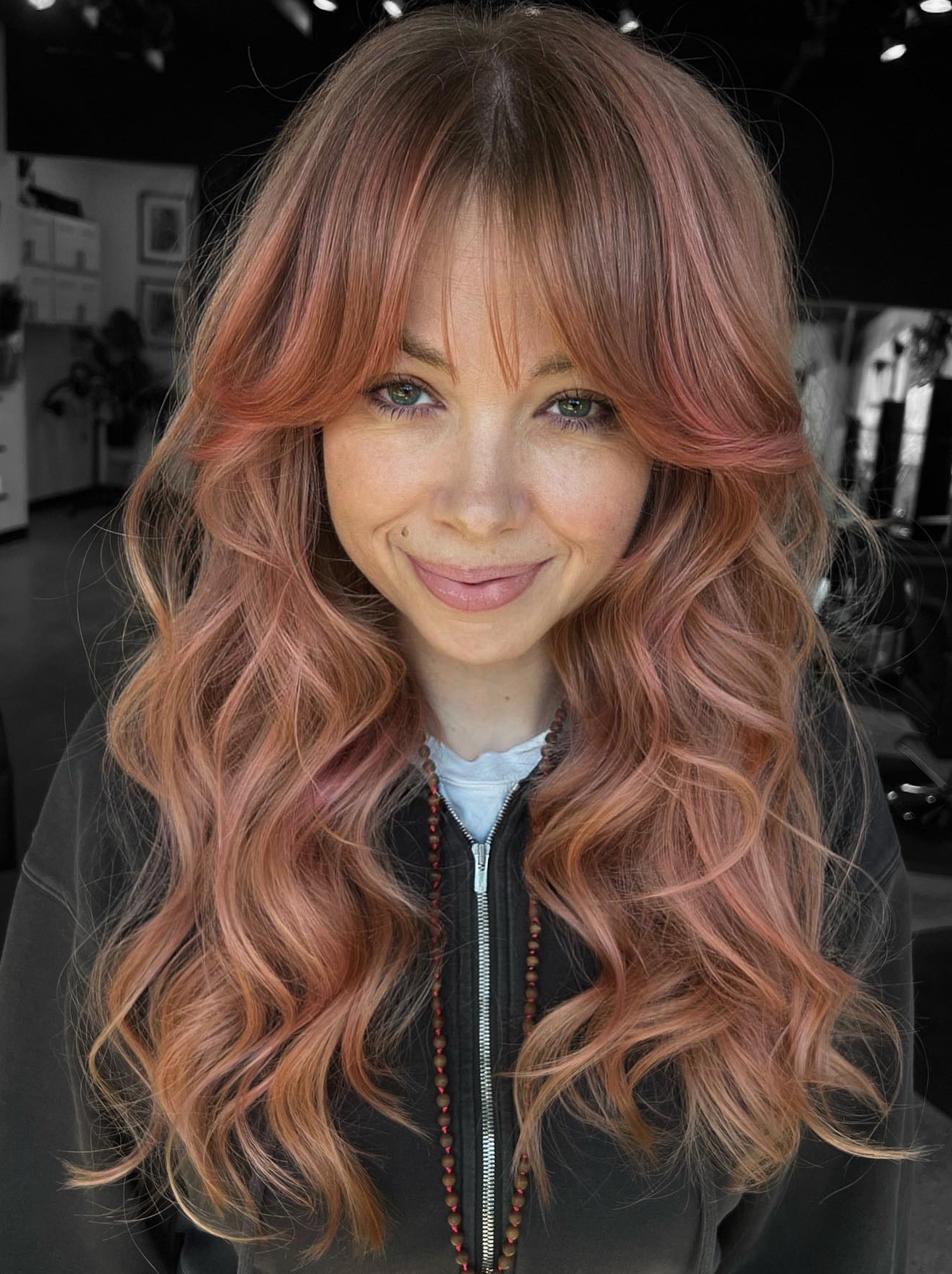 Rose Gold Hues on Brown Hair