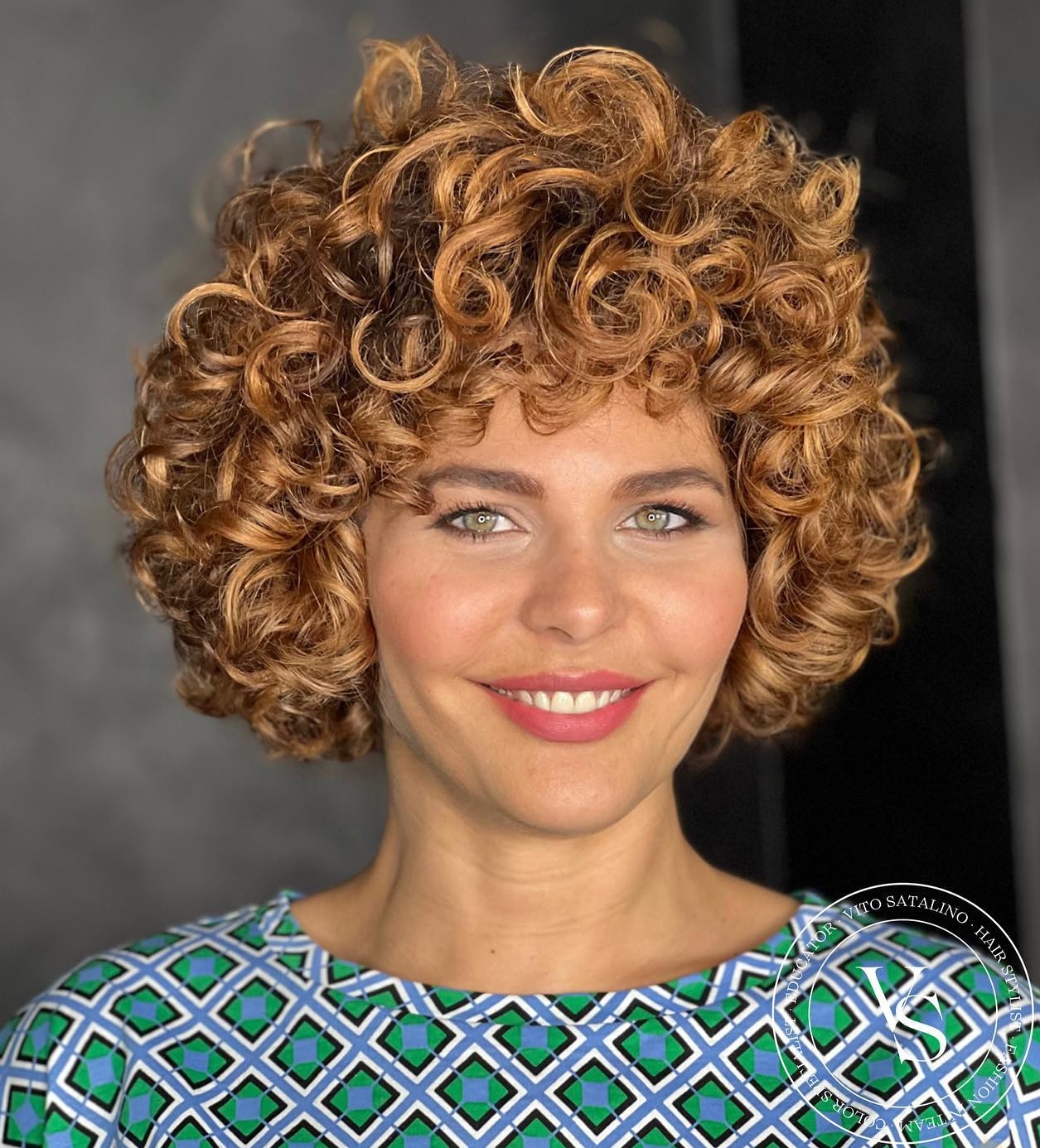 Short Curly Bob Cut on Copper Hair