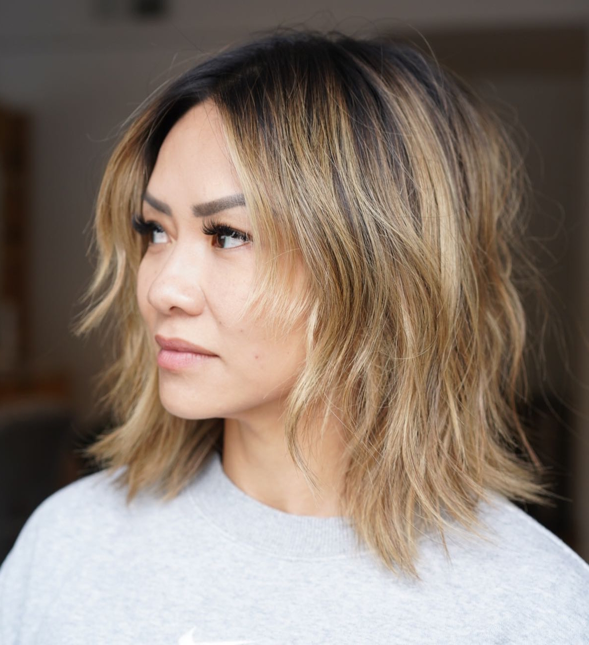 Wispy Blonde Shoulder-Length Bob