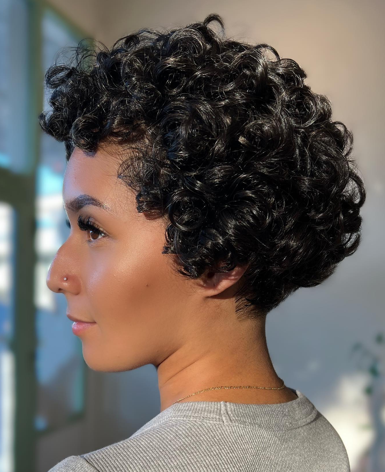 Bixie Cut on Black Curly Hair