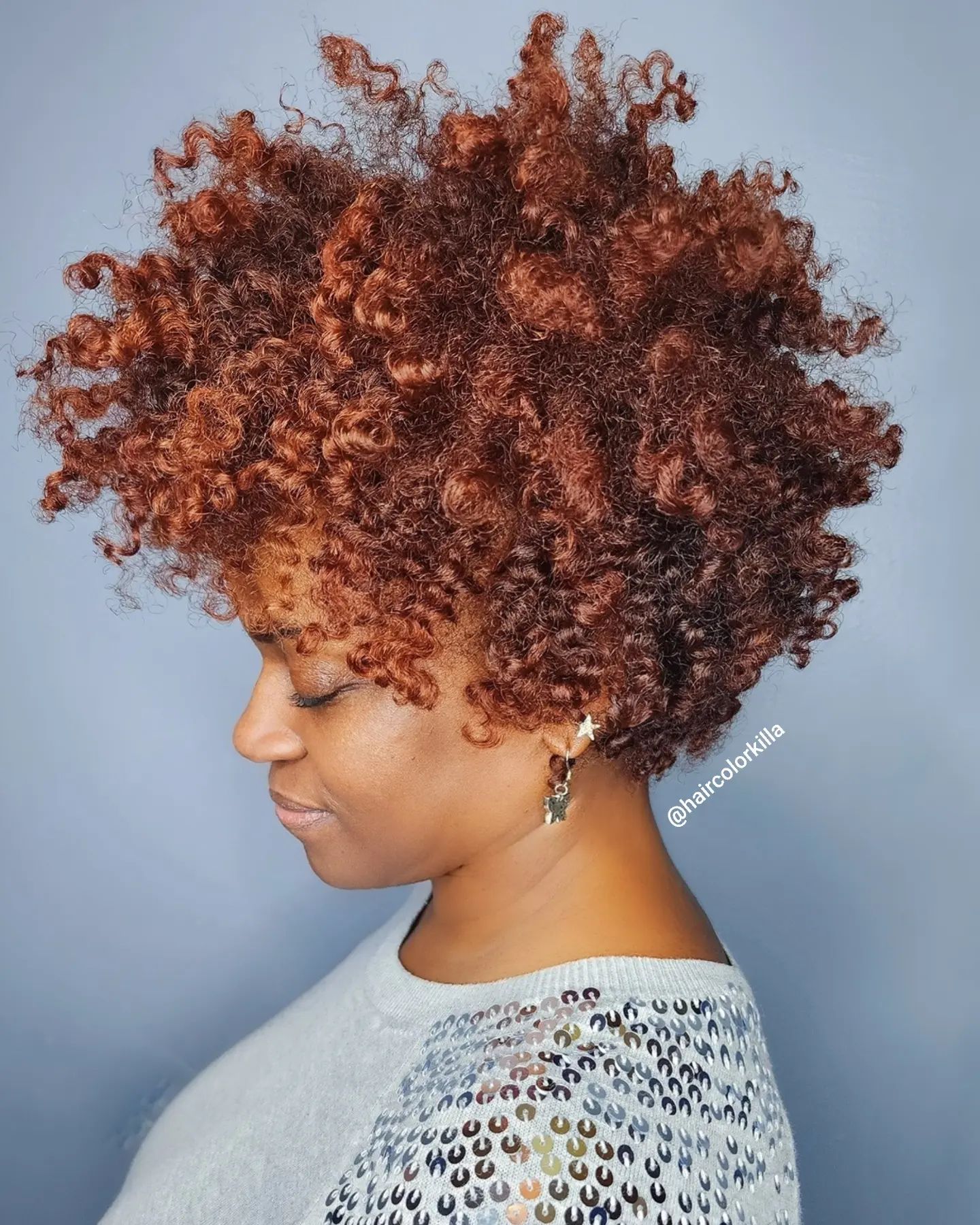 Curly Bixie Haircut for Black Woman