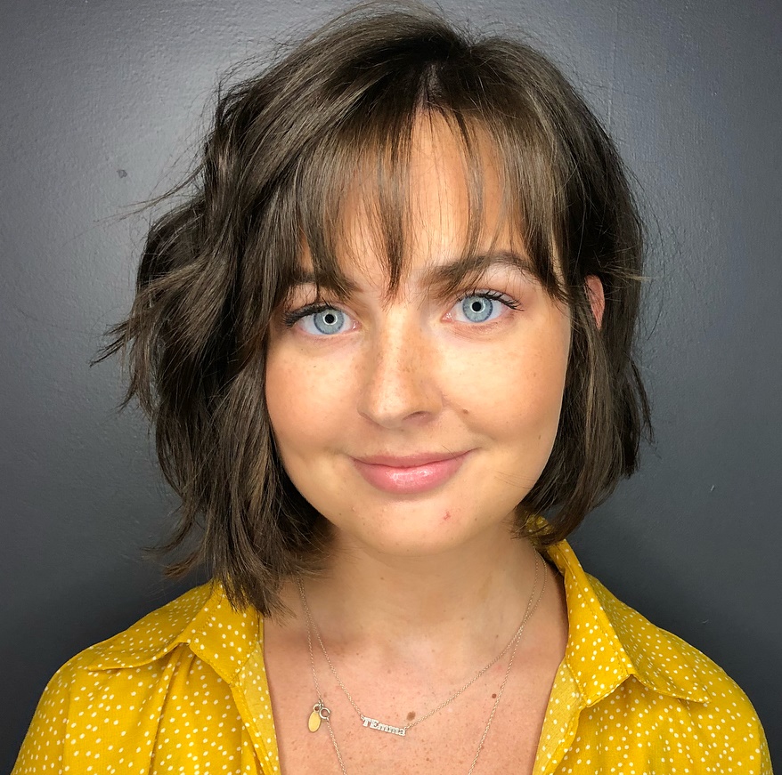 layered bob with wispy bangs