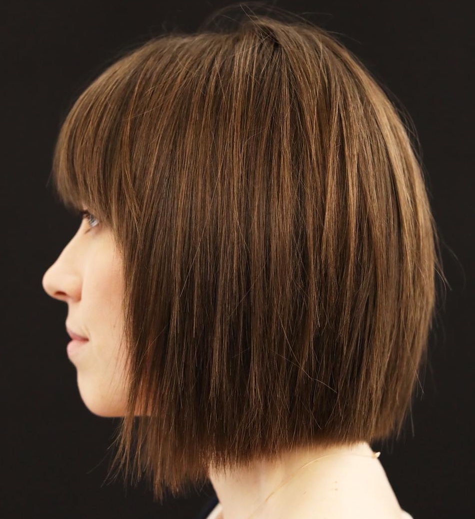 Straight Textured Bob With Bangs