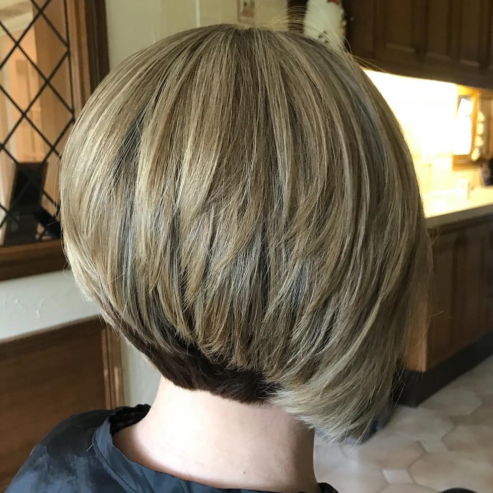 Darker Blonde Stacked Bob