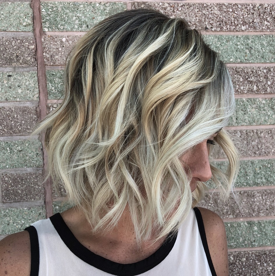 Long Wavy Choppy Bob