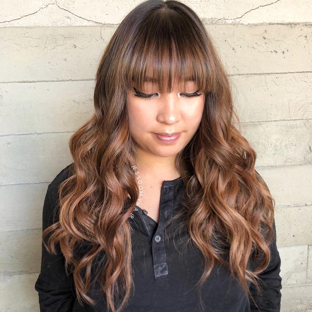 Long Brown Hair With Caramel Highlights