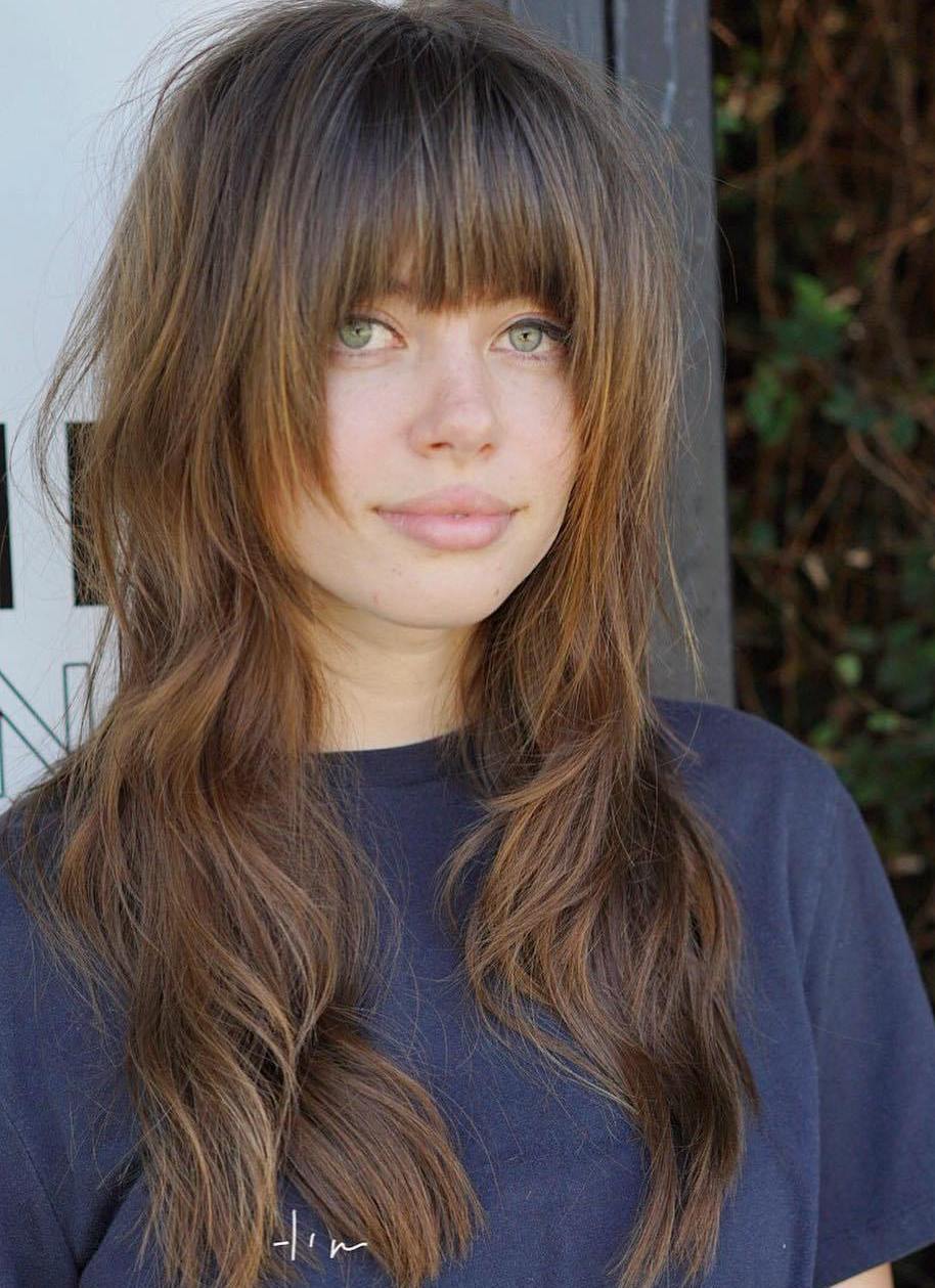 Face-Framing Layers and Wispy Bangs