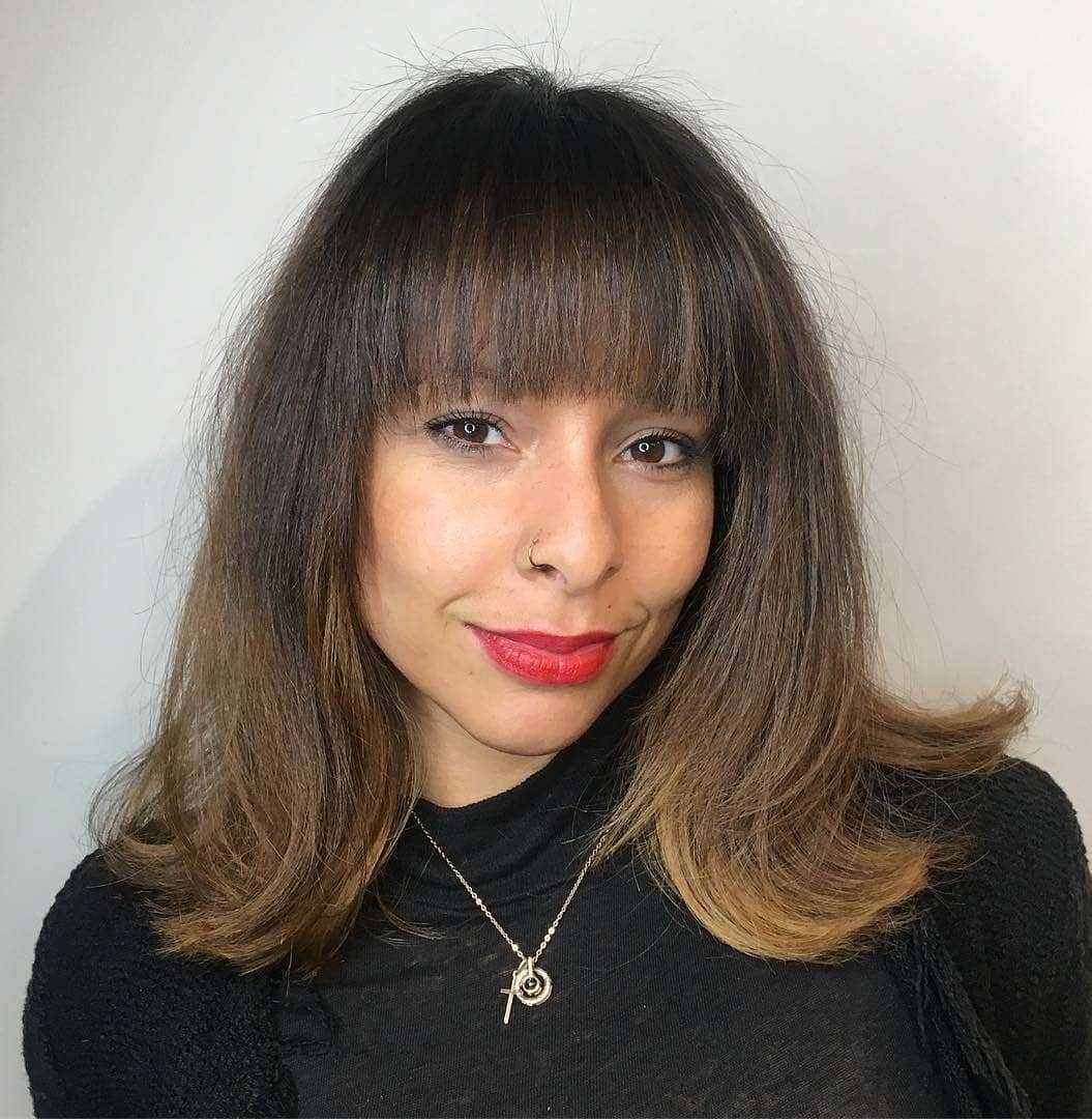 Textured Straight-Across Bangs For An Oval Face