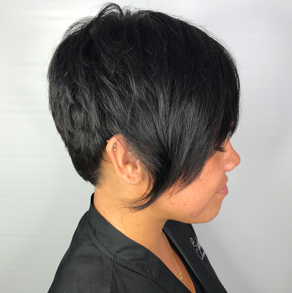 Asymmetrical Black Pixie Haircut