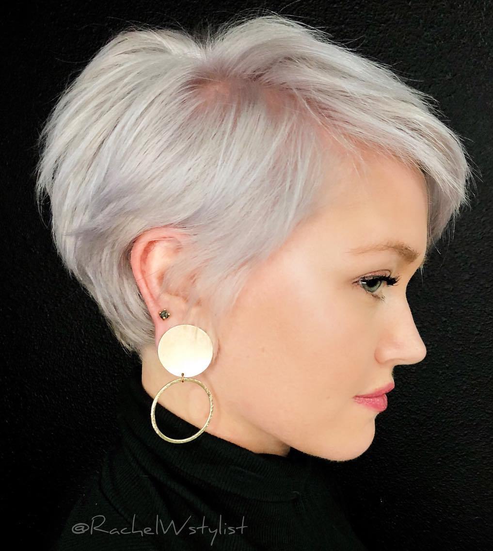 Platinum Pixie For Thin Hair