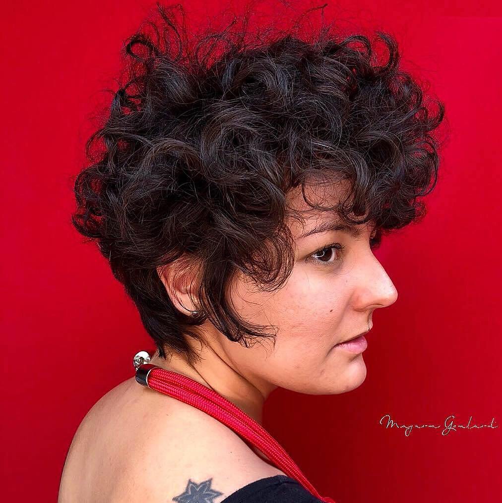 Long Curly Tapered Pixie