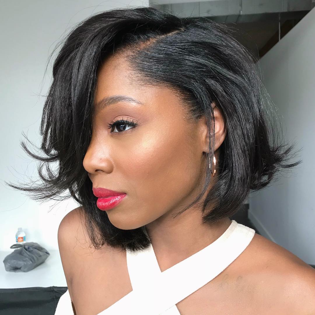 Black Bob For Relaxed Hair