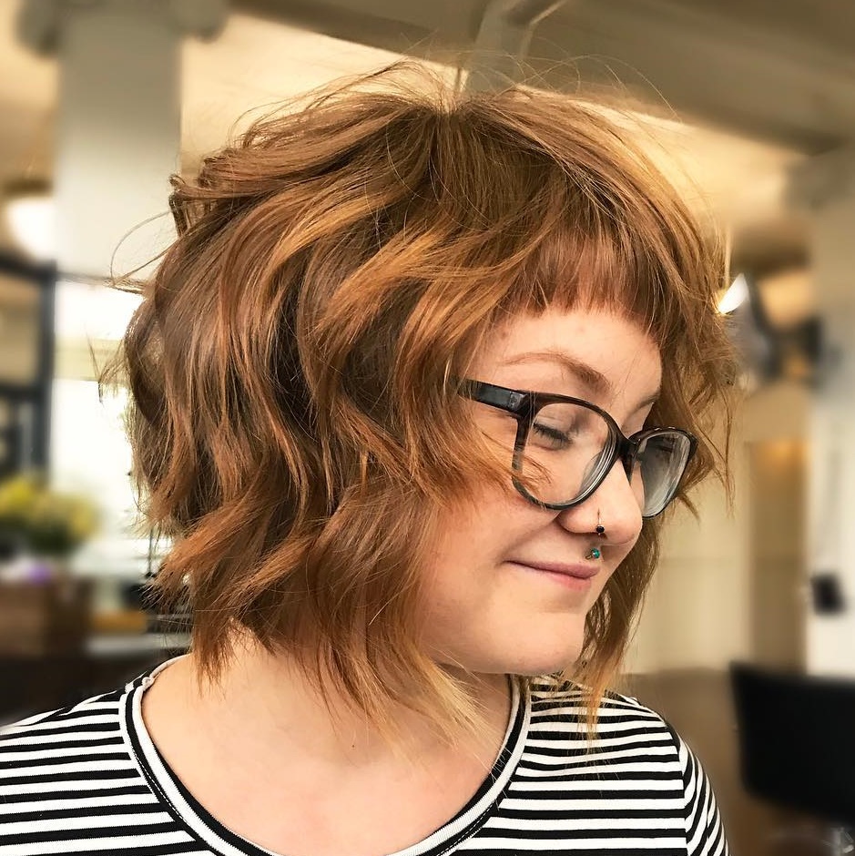 Shaggy Textured Bob With Bangs